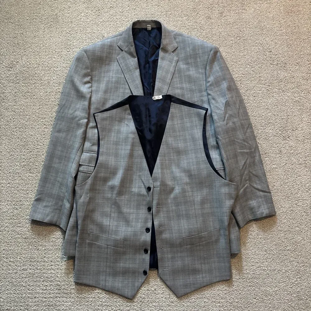 John Cena Own David Alan Dormeuil Echo Super 130’s Gray 2 Piece Suit Custom Wool
